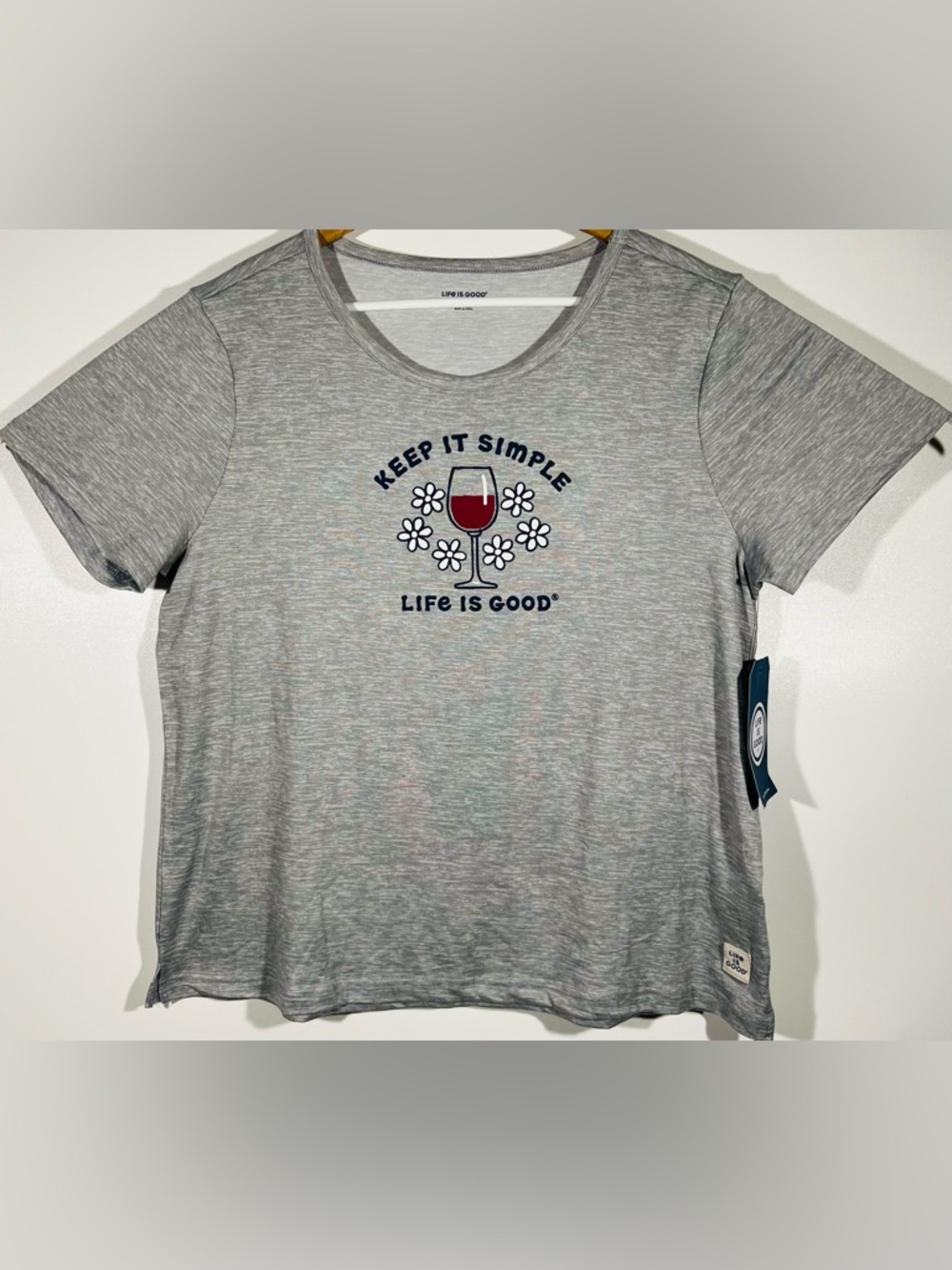 Life Is Good Women’s Shirt “keep It Simple” SLEEP Wear Gray Size XL NWT